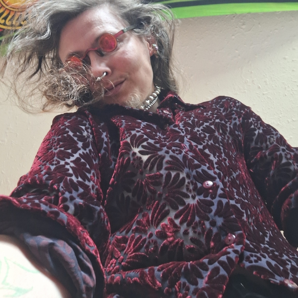 Velvet Floral Buttonup